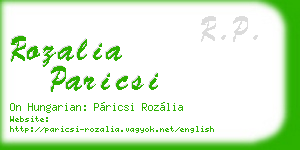 rozalia paricsi business card